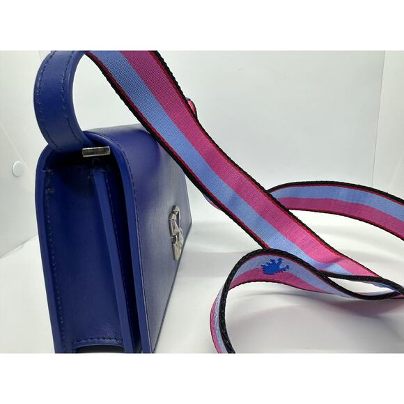 RARE Off-White Leather Jitney 0.5 Flag Bag Blue New without Tags - Picture 4 of 15